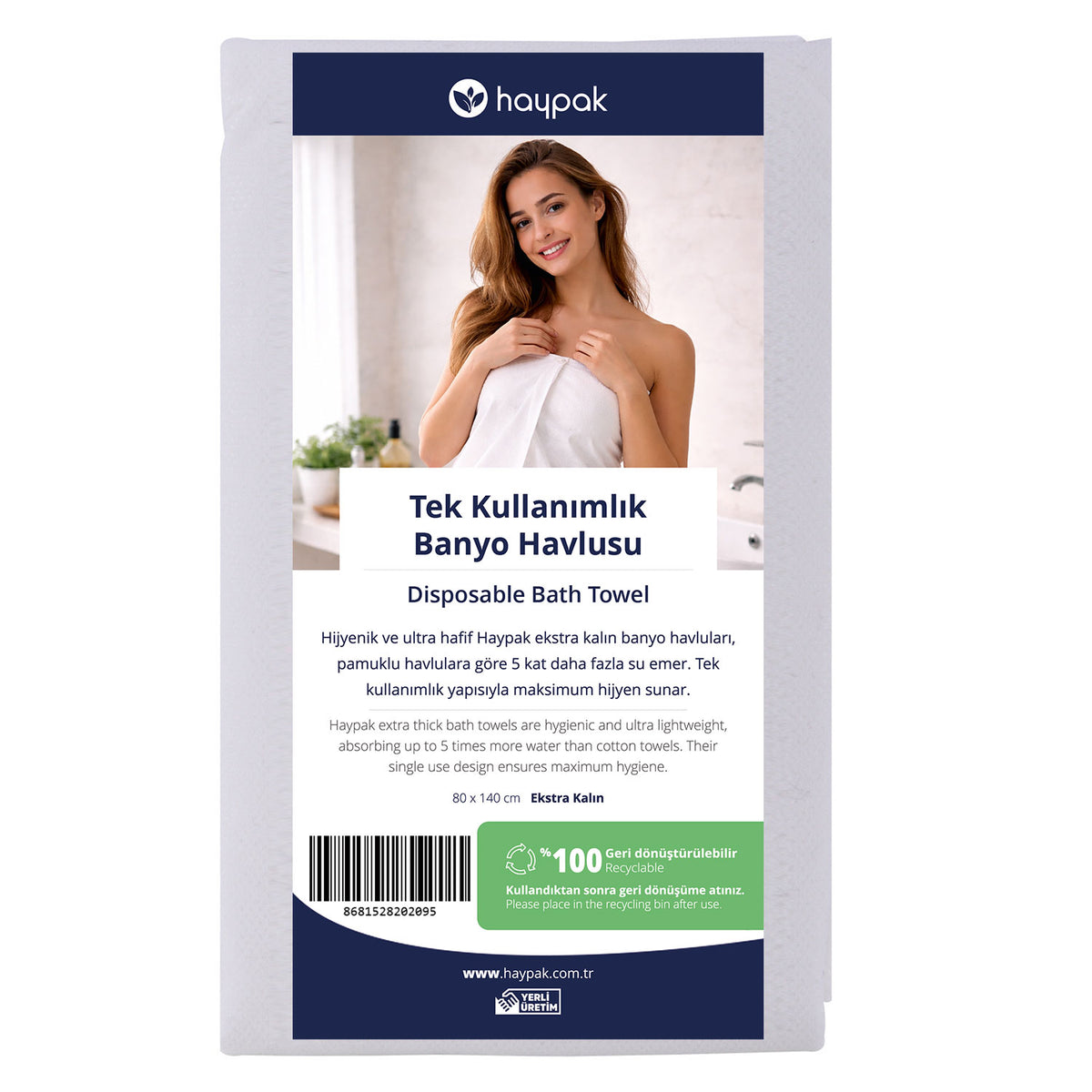 Disposable bath towel extra thick 80x140 - 16 pcs – Haypak